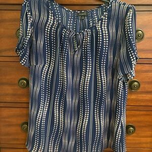 Talbots short sleeve navy blouse
